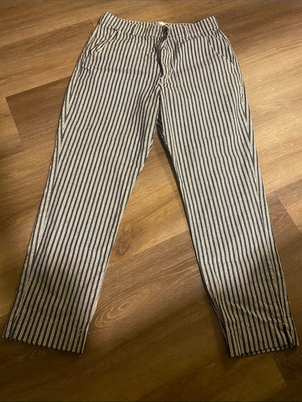 Hollister Black & White Vertical Stripe Ultra High-Rise Pants